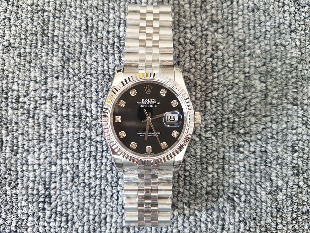 BP공장 롤렉스 데이저스트 스틸 검판 텐포인트 36 Rolex DateJust SS&Black Dial 10Point Index 브레스렛 V2