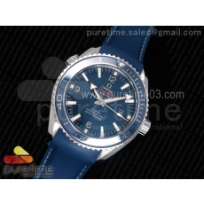 OM공장 오메가 씨마스터600 45mm 구형 블루다이얼 블루베젤 러버스트랩 Planet Ocean Professional Blue Liquidmetal Bezel 45mm  Rubber Strap A8500 (Black Balance Wheel)