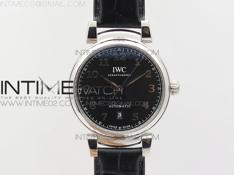 MK공장 IWC 다 빈치 스틸 블랙다이얼 DA VINCI IW356601 SS BLACK DIAL SS A2892 ON BLACK LEATHER STRAP