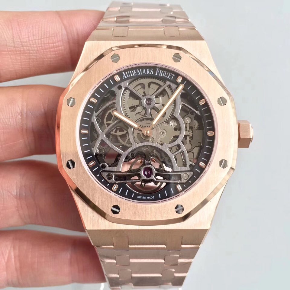 오데마피게 로얄오크 투어빌론 로즈골드금장 스켈레톤다이얼 ROYAL OAK 41MM RG SKELETON DIAL ON RG BRACELET FLYING TOURBILLION(FREE LEATHER STRAP)