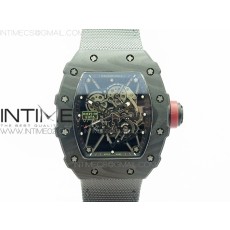 KV V2 리차드밀 RM035-01 카본 레드크라운 그레이나일론스트랩 RM035-01 FORGED CARBON CASE V2 SKELETON DIAL RED CROWN ON GRAY NYLON STRAP MIYOTA8215