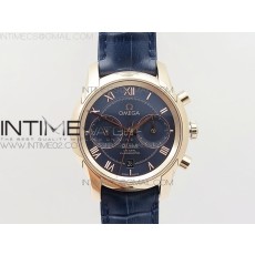 OM공장 오메가 드빌 크로노그래프 로즈골드금통 블루다이얼 가죽스트랩 DE VILLE CHRONOGRAPH RG BLUE DIAL ON BLUE LEATHER STRAP A9300