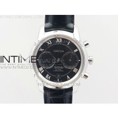 OM공장 오메가 드빌 크로노그래프 스틸 블랙다이얼 가죽스트랩 DE VILLE CHRONOGRAPH SS BLACK DIAL ON BLACK LEATHER STRAP A9300