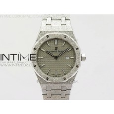 OM공장 오데마피게 로얄오크 15000 프로스티드골드 그레이다이얼 ROYAL OAK 33MM 15000 SATIN-POLISHED SS GRAY DIAL ON SS BRACELET QUARTZ