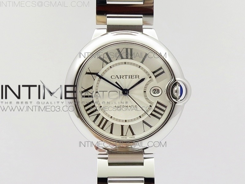 JF공장 V2 까르띠에 발롱블루 라지 스틸 화이트다이얼 브레이슬릿 BALLON BLEU 42MM SS WHITE DIAL ON SS BRACELET MIYOTA 9015