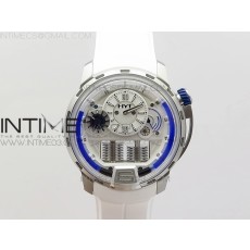 CY공장 HYT 스틸 화이트다이얼 블루서클 러버스트랩 HYT SS CYF WHITE DIAL BLUE CROWN ON WHITE RUBBER STRAP ASIAN MOVEMENT HTY CAL.101