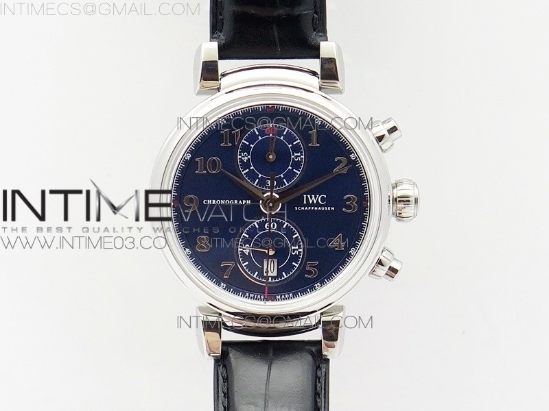 ZF공장 IWC 다 빈치 스포츠재단에디션 DA VINCI IW393402 SS  BLUE DIAL SS A2892 ON BLACK LEATHER STRAP