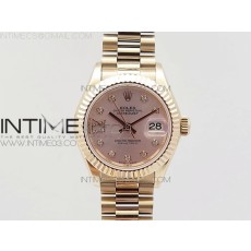 BP공장 롤렉스 데이저스트 28mm 로즈골드금장 로골다이얼 브레이슬릿 DATEJUST 28MM RG DIAMOND BEZEL RG DIAL ON RG BRACELET ETA2671