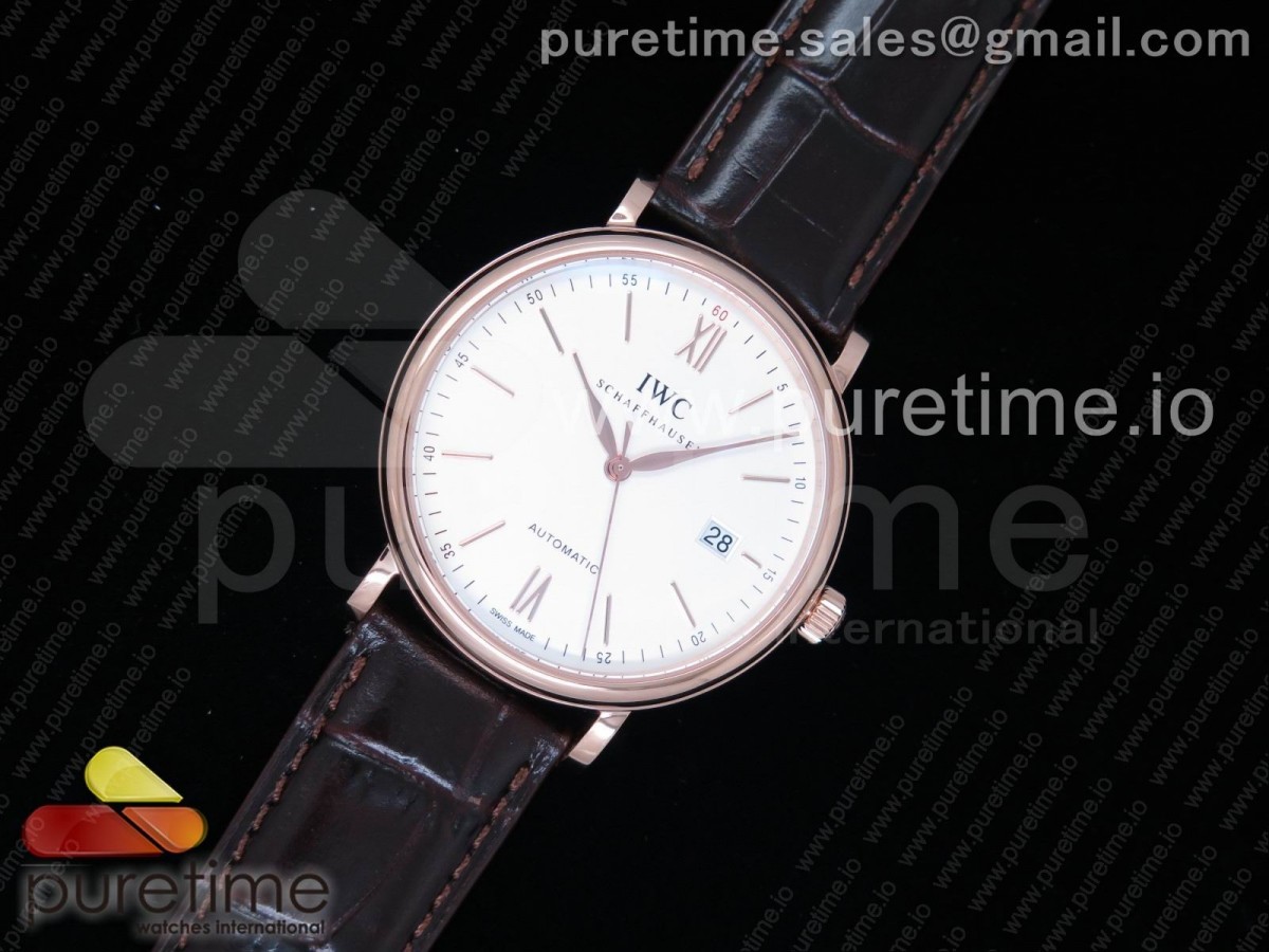 MK공장 V5 IWC 포르토피노 로즈골드금장 화이트다이얼 가죽스트랩 Portofino Automatic RG White Dial on Brown Leather Strap MIYOTA 9015