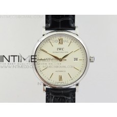 MK공장 V5 IWC 포르토피노 스틸 화이트다이얼 골드인덱스 가죽스트랩 PORTOFINO IW356501 SS WHITE DIAL GOLD MARKERS ON BLACK LEATHER STRAP MIYOTA 9015