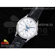 KM공장 파텍필립 컴플리케이션 5396G 화이트다이얼 블루인덱스 블랙가죽스트랩 Complications 5396G White Dial Blue Markers on Black Leather Strap A324