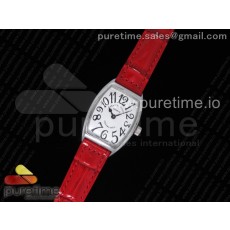 OX공장 프랭크뮬러 카사블랑카 레이디스 스틸 화이트다이얼 레드가죽스트랩 Casablanca Ladies SS White Textured Dial on Red Leather Strap Jap Quartz