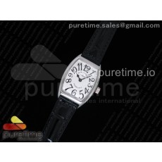 OX공장 프랭크뮬러 카사블랑카 레이디스 스틸 화이트다이얼 블랙가죽스트랩 Casablanca Ladies SS White Textured Dial on Black Leather Strap Jap Quartz