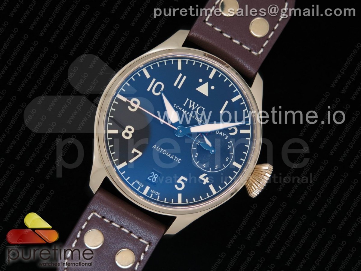 YL공장 IWC 빅파일럿 로즈골드금장 블랙다이얼 브라운가죽스트랩 IWC Big Pilot IW501005 RG Black Dial on Brown Leather Strap A52000