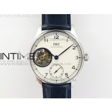 ZF공장 IWC 포르투기저 투어빌론 IW5463 스틸 블루핸즈 가죽스트랩 IWC PORTUGUESE TOURBILLON IW5463 SS WHITE DIAL BLUE MARKERS ON BLACK LEATHER STRAP