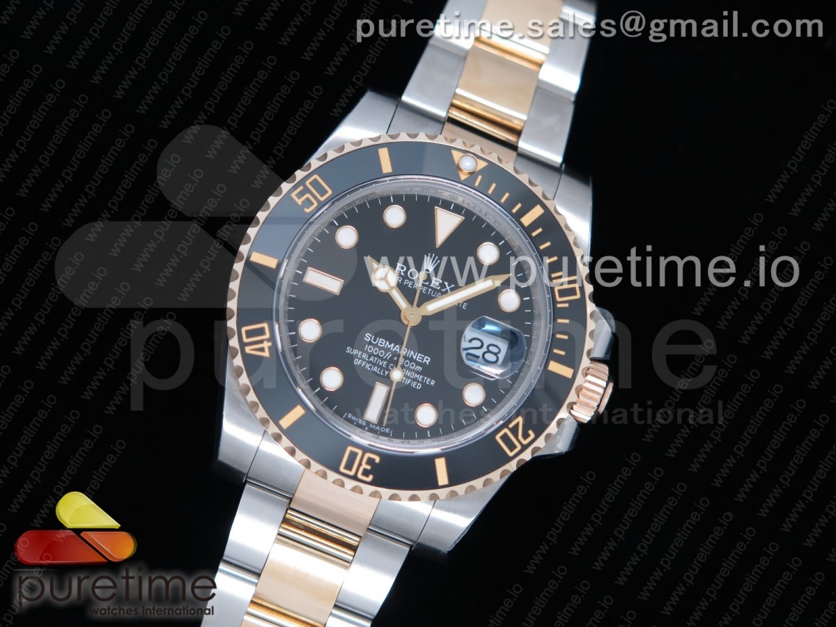 GM공장 롤렉스 서브마리너 포금 콤비 블랙다이얼 904 Submariner 116613 LN Wrapped Gold Black Dial Diamonds Markers on SS/YG Bracelet SA3135