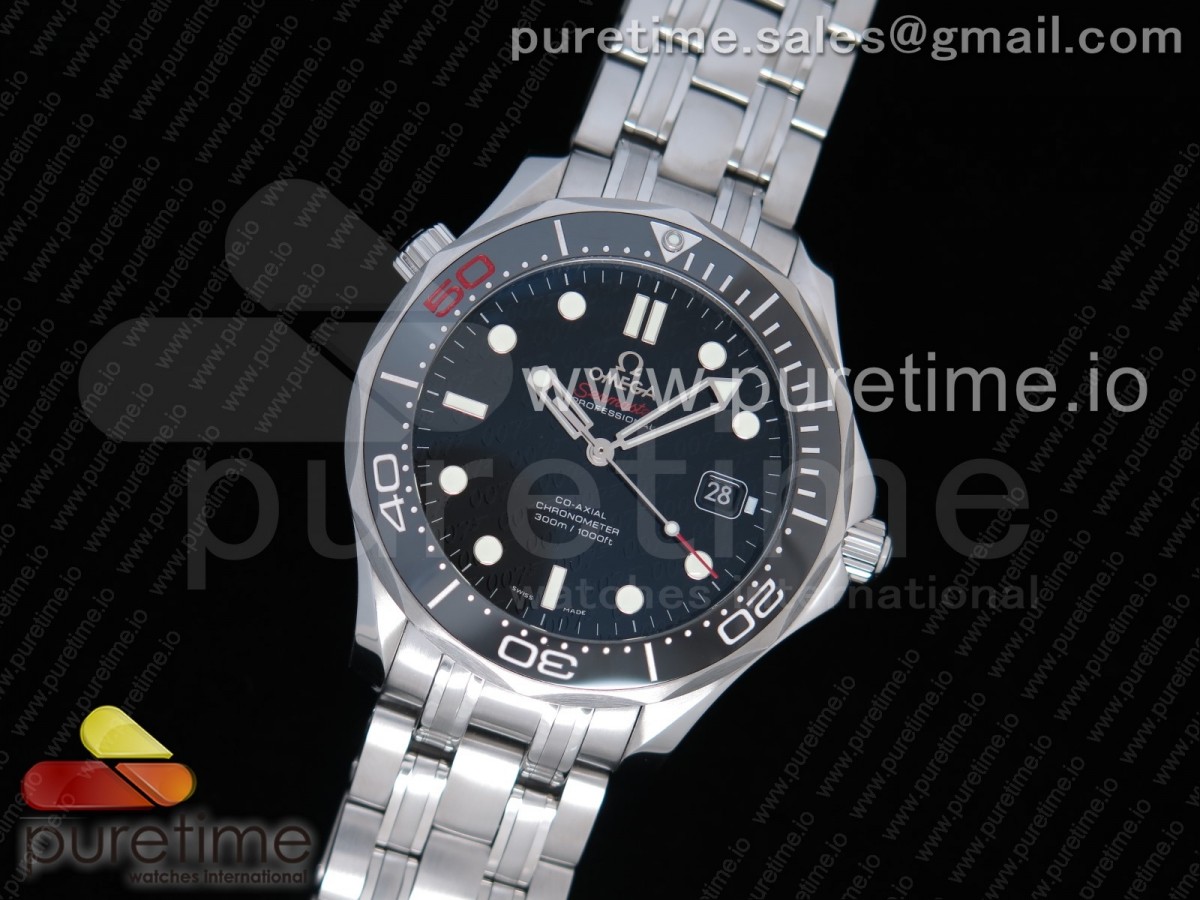 OM 오메가 씨마스터 다이버300 스틸 블랙 007에디션 브레이슬릿 Seamaster 300M Chronometer SS 