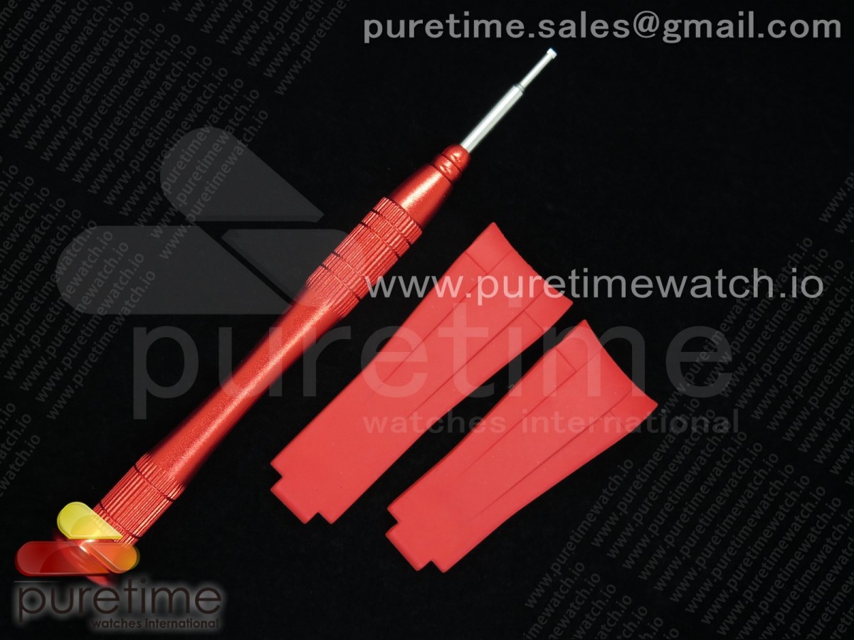 RB공장 롤렉스 서브마리너용 러레드 러비비 Rubber B Red Vulcanized Rubber Strap for Rolex Submariner (Free Screwdriver)