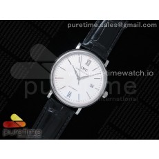 V7공장 포르토피노 화이트다이얼 악어스트랩 Portofino Automatic SS IW356501 White Dial SS Markers on Black Croco Strap ETA2892