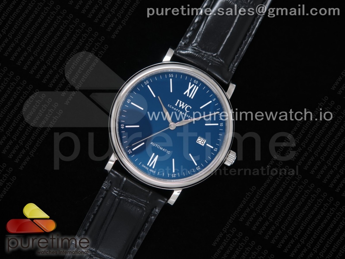 V7공장 포르토피노 블루다이얼 악어스트랩 Portofino '150 Years' IW356518 Blue Dial on Black Croco Strap