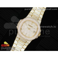 TW공장 노틸러스 옐로우골드 금통 풀다이아몬드 파베 Nautilus Jumbo 5711 YG TWF Full Paved Diamonds Dial Case and Bracelet A324