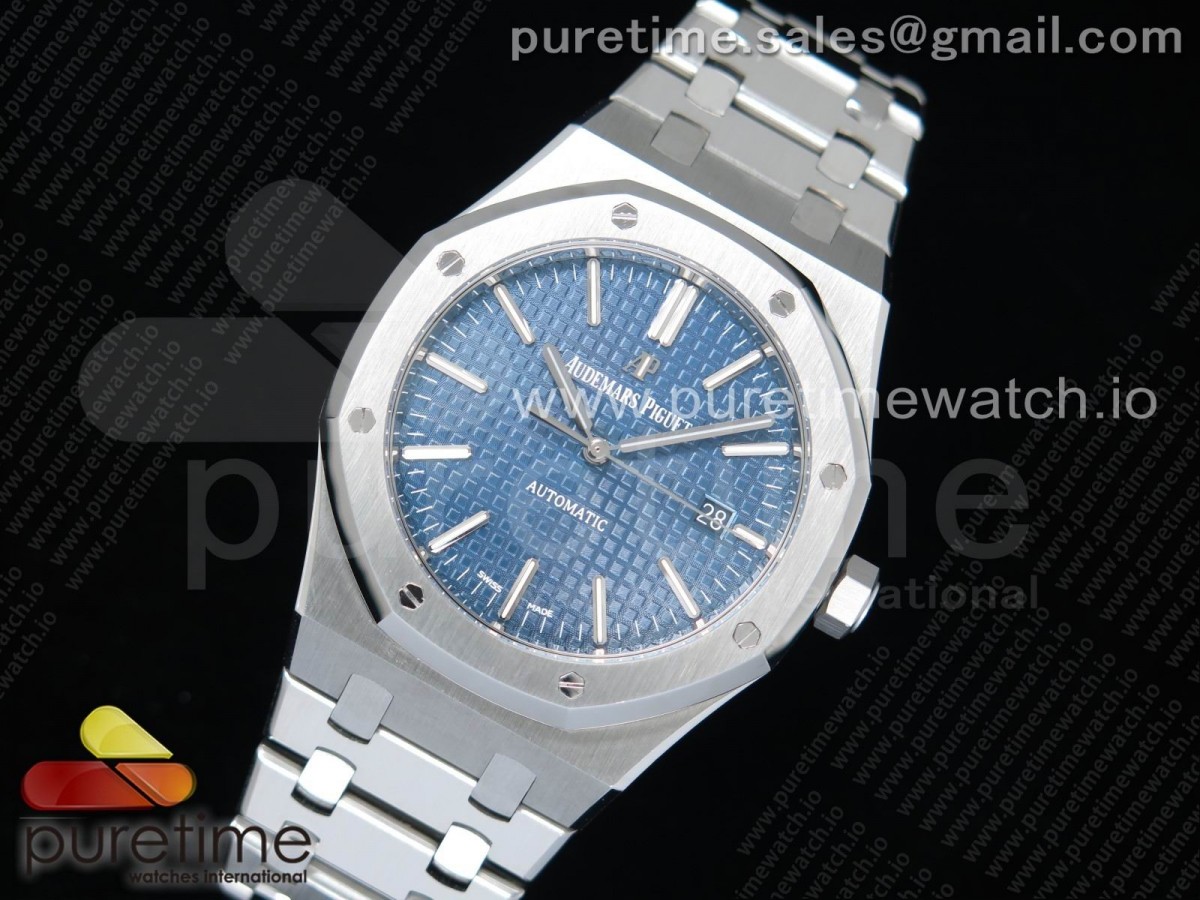 Z+F공장 로얄오크 15400 블루다이얼 브레이슬릿 Royal Oak 41mm 15400 SS Blue Textured Dial on SS Bracelet A3120 (Free Box)