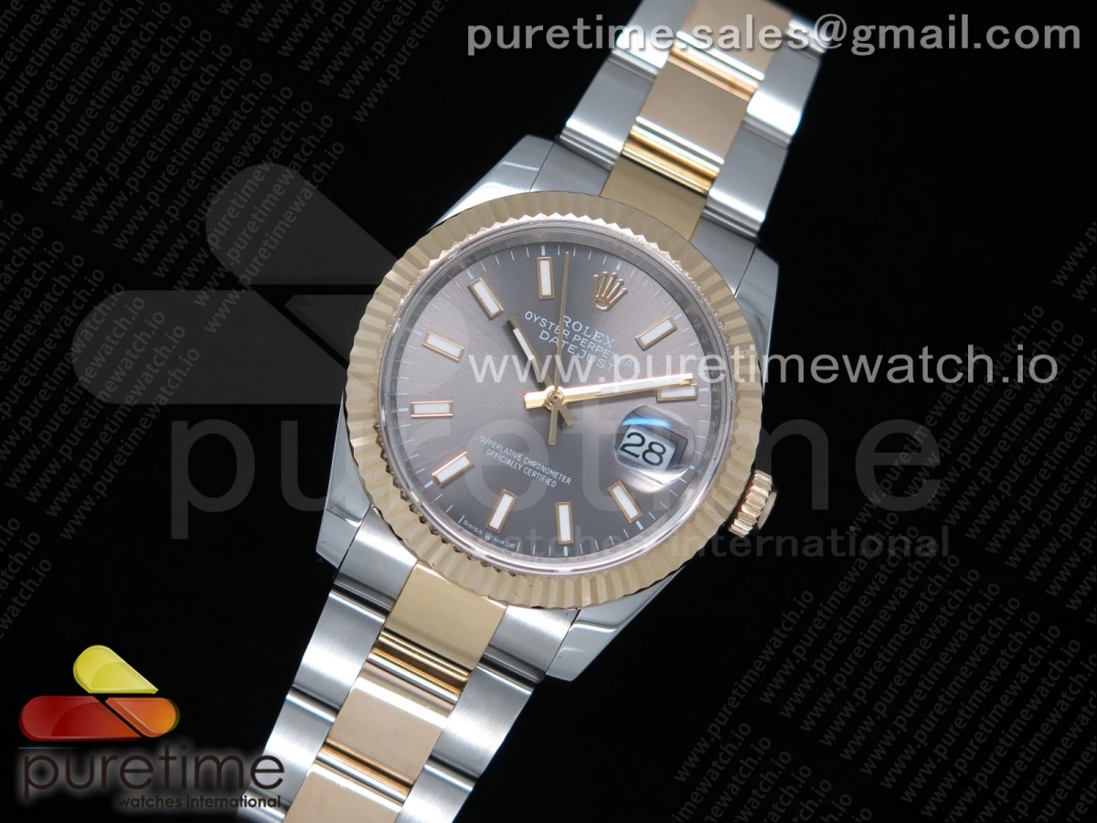 GM공장 롤렉스 데이저스트 36 옐로우골드콤비 포금 그레이다이얼 브레이슬릿 DateJust 36 SS/YG Wrapped 116233 Gray Dial Stick Markers on SS/YG Wrapped Oyster Bracelet A2836