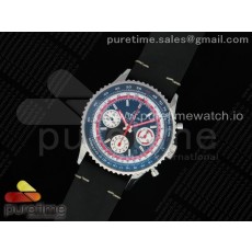 TW공장 브라이틀링 내비타이머 크로노 블랙다이얼 가죽스트랩 Navitimer B01 Chronograph 43  Black Dial Steel Markers on Black Leather Strap A7750