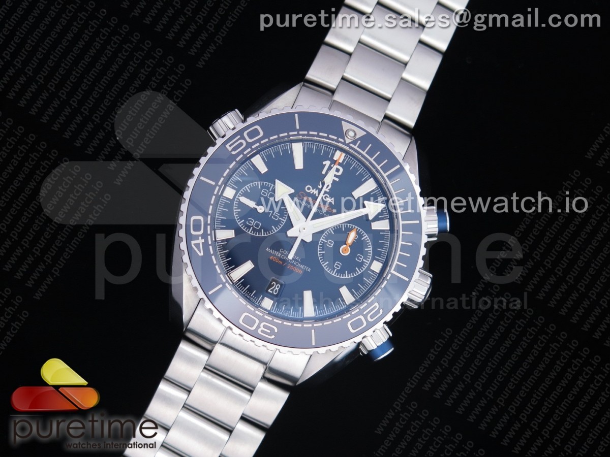 OM공장 V3 오메가 씨마스터 플래닛오션 마스터 크로노미터 블루다이얼 브레이슬릿 Planet Ocean Master Chronometer SS Blue Polished Bezel Blue Dial on SS Bracelet A9900 V3