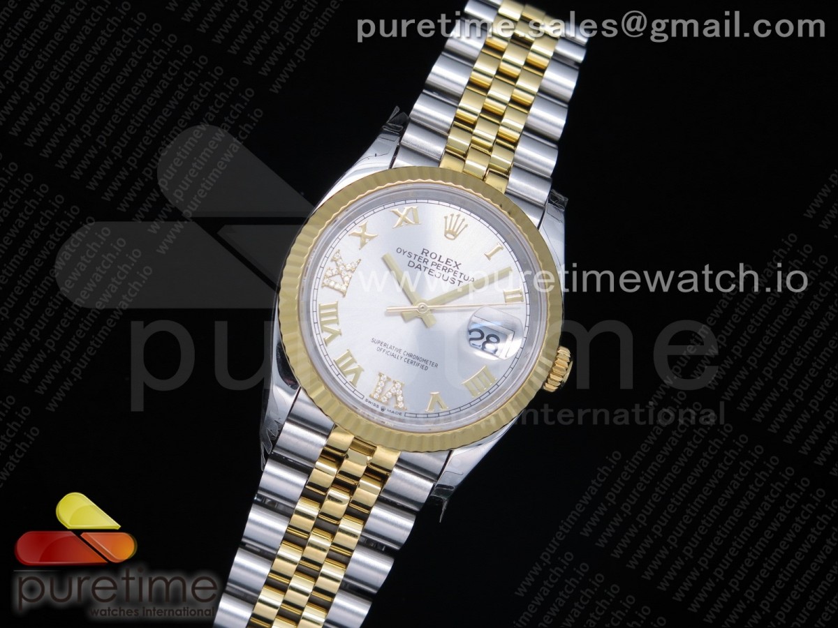 EW공장 롤렉스 데이저스트 36 옐로우골드콤비 실버다이얼 쥬빌레브레이슬릿 DateJust 36 SS/YG 126233 Silver Dial Roman Markers on Jubilee Bracelet A3235