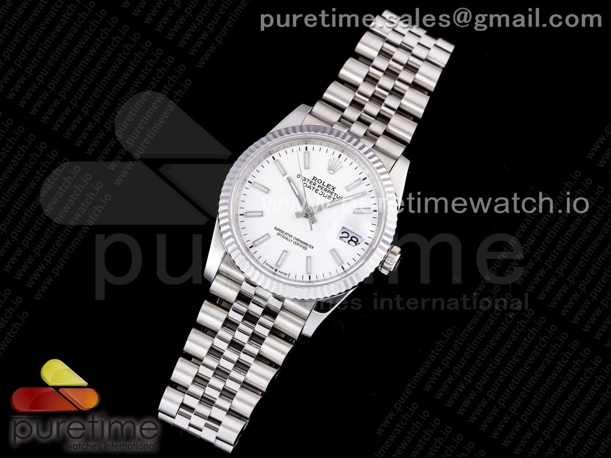 GM공장 롤렉스 데이저스트 36 화이트다이얼 브레이슬릿3235 DateJust 36 SS 126234 904L Steel White Dial Lume Markers on Jubilee Bracelet SA3235