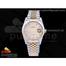 GM공장 롤렉스 데이저스트 36 옐로우골드콤비 포금 샴페인다이얼 브레이슬릿 DateJust 36 SS/YG 126233 GMF Gold Wrapped 904L Steel Gold Dial Diamonds Markers on Jubilee Bracelet SA3235