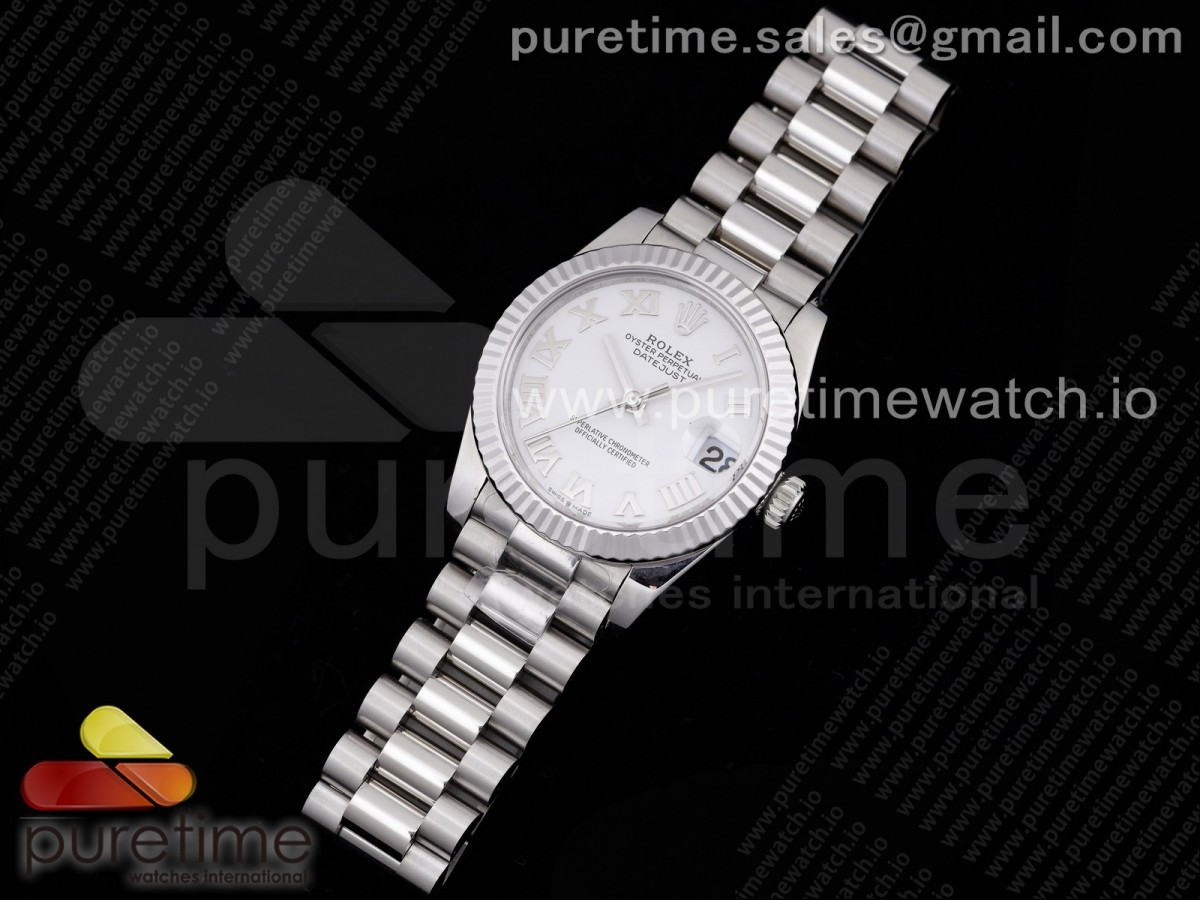 GM공장 롤렉스 데이저스트 31 화이트다이얼 브레이슬릿 DateJust 31 Ladies 278289 GMF 316L Steel White Dial Roman Markers on President Syle Bracelet