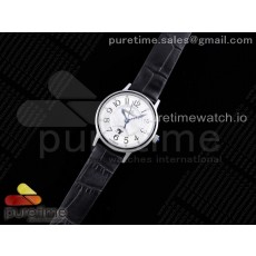 OX공장 랑데뷰 29MM 화이트다이얼 가죽스트랩 Rendez-Vous 29mm SS White Dial Diamonds Markers on Black Leather Strap A967