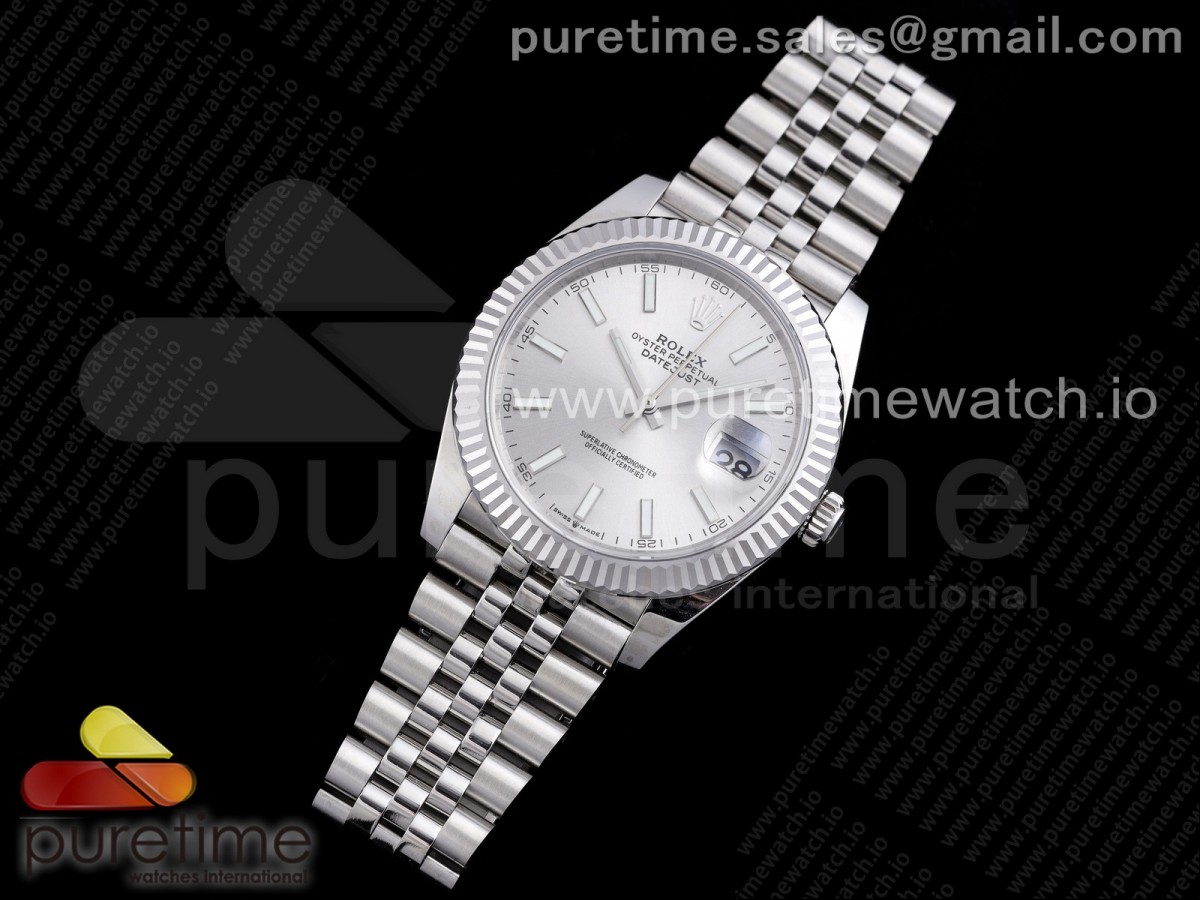 RE공장 롤렉스 데이저스트 41 실버다이얼 브레이슬릿 New DateJust 41 126334 SS Silver Dial Stick Markers on Jubilee Bracelet A3235 Clone