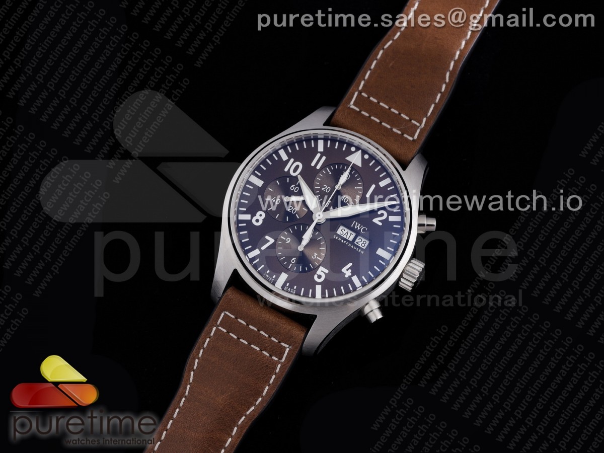 ZF공장 V2 파일럿 브라운다이얼 가죽스트랩 Pilot Chronograph IW377713 Brown Dial on Brown Leather Strap A7750 V2