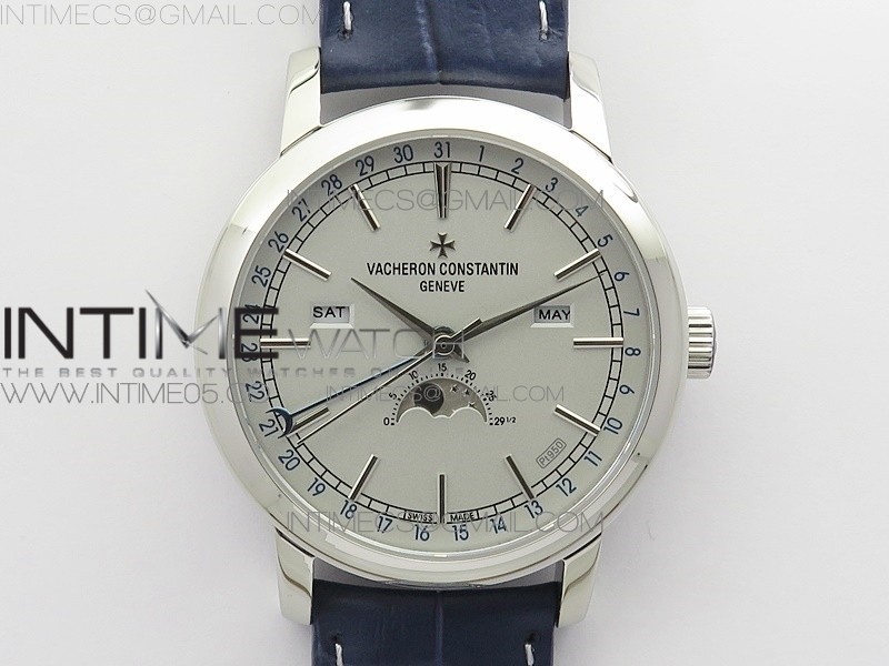 AI공장 트레디셔널 화이트다이얼 가죽스트랩 Traditionnelle 4010T SS White on Blue Leather Strap A2460QCL