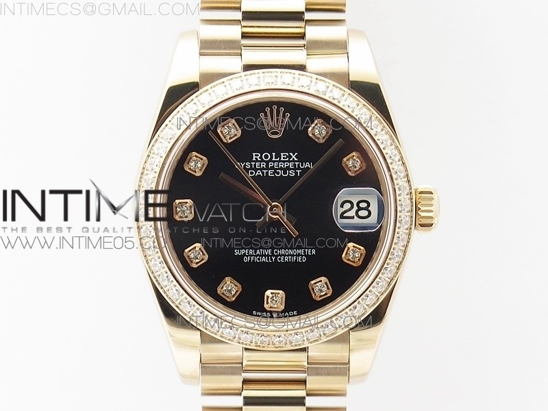 BP공장 롤렉스 데이저스트 31 로즈골드금통 블랙다이얼 브레이슬릿2813 Datejust 31mm 278275 RG Dia Bezel Black Crystal Markers Dial on RG President Bracelet