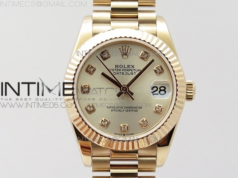 BP공장 롤렉스 데이저스트 31 로즈골드금통 실버다이얼 브레이슬릿2813 Datejust 31mm 278275 RG Silver Crystals Markers Dial on RG President Bracelet