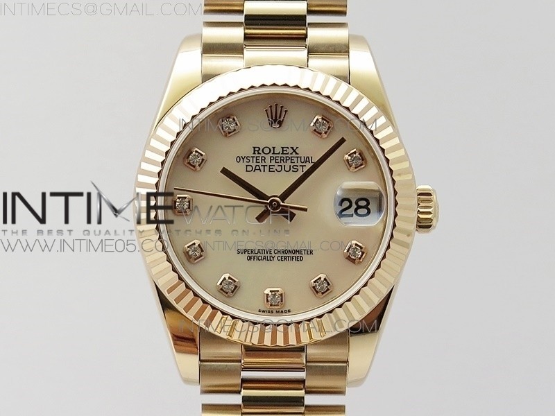 BP공장 롤렉스 데이저스트 31 로즈골드금통 자개다이얼 브레이슬릿2813 Datejust 31mm 278275 RG White MOP Crystal Markers Dial on RG President Bracelet