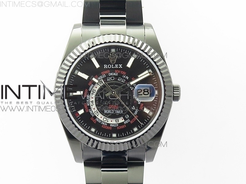 WW공장 스카이듀엘러 DLC 블랙다이얼 브레이슬릿 Sky-Dweller DLC WWF Black Dial on DLC Bracelet A2813 to 9001