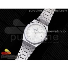 OM공장 V2 15500 화이트다이얼 브레이슬릿 Royal Oak 41mm 15500 SS White Textured Dial on SS Bracelet MIYOTA 9015 V2