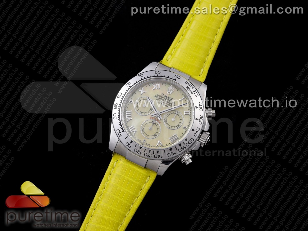 OX공장 데이토나 옐로우다이얼 가죽스트랩 Daytona 116519 Yellow Dial on Yellow Leather Strap A7750