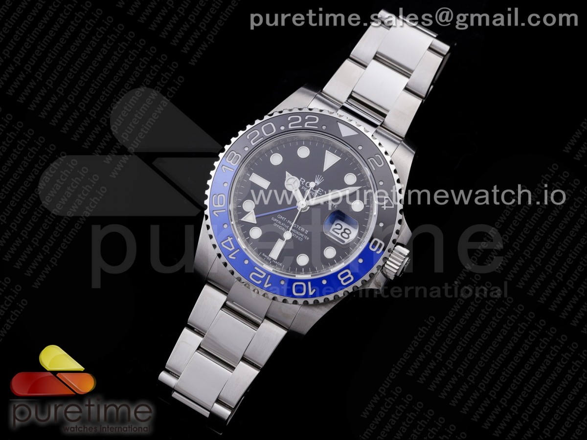 V9공장 GMT 배트맨 블랙다이얼 3186 GMT-Master II 116710 BLNR Black/Blue Ceramic 904L Steel SA3186 CHS