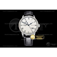 V9공장 오리지널 엑설런스 파노라마 데이트 화이트다이얼 가죽스트랩 Excellence Panorama Date Moonphase SS/LE Wht V9F A2824