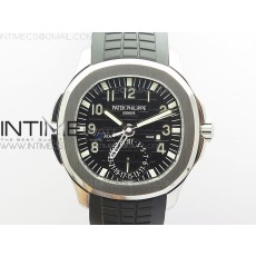 GR공장 V2 아쿠아넛 블랙다이얼 브라운러버스트랩 Aquanaut 5164A SS Black Dial on Black Rubber Strap A324 V2