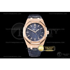 OM공장 V2 15500 로골 블루다이얼 가죽스트랩 Royal Oak 41mm 15500 2019 RG/LE Blue OMF V2 MY9015