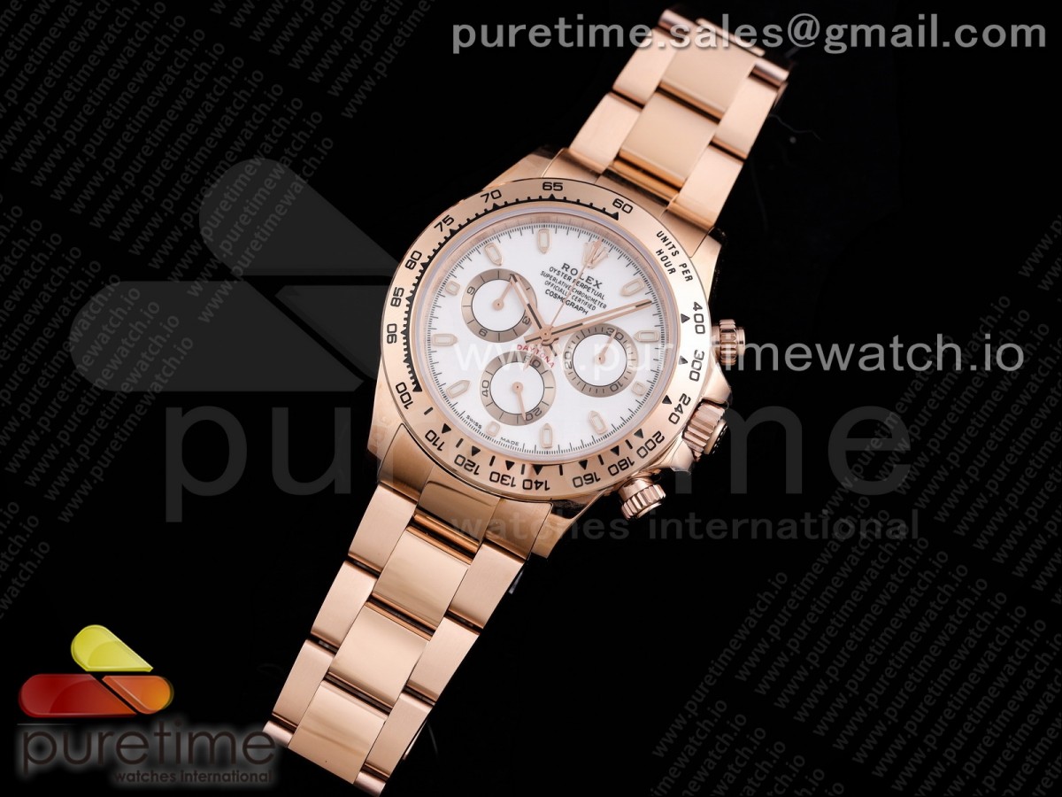 TW공장 데이토나 로골 화이트다이얼 4130 Daytona RG TWF RG Bezle White Dial on RG Brcelet A4130