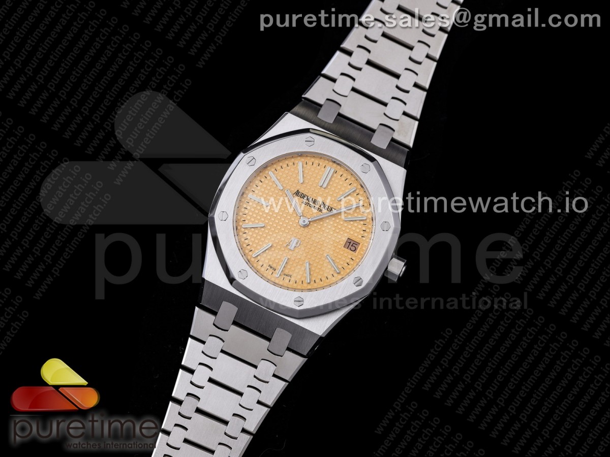 XF공장 V3 15202 옐로우다이얼 Royal Oak 39mm 15202BC SS XF 1:1 Best Edition Yellow Textured Dial on SS Bracelet A2121 V3