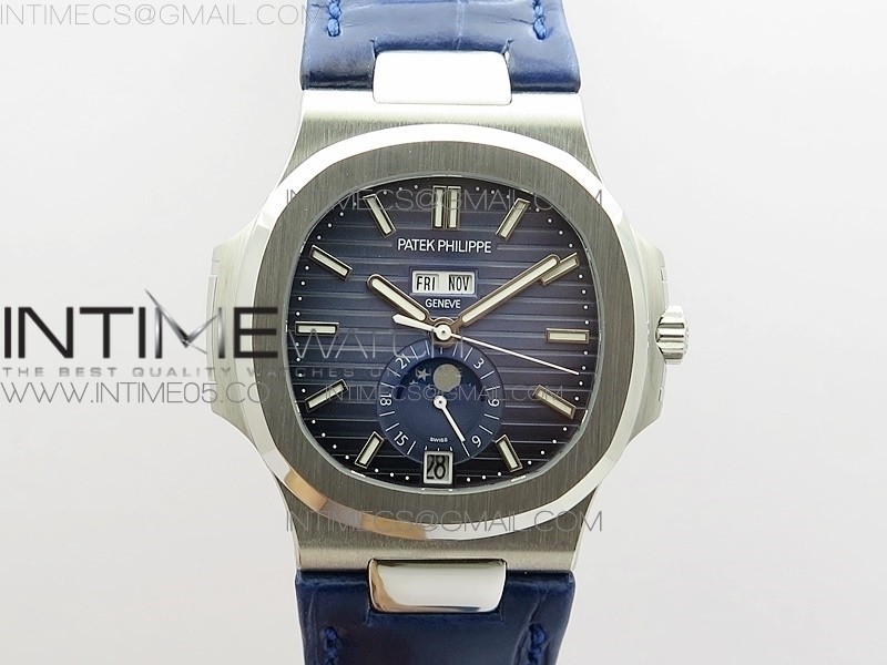 GR공장 V2 노틸러스 애뉴얼캘린더 블루다이얼 가죽스트랩 NAUTILUS 5726 SS GRF 1:1 BEST EDITION BLUE DIAL WORKING ANNUAL CALENDARON BLUE LEATHER STARP A.324 V2